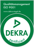 Dekra-Siegel für ISO 9001-Zertifizierung